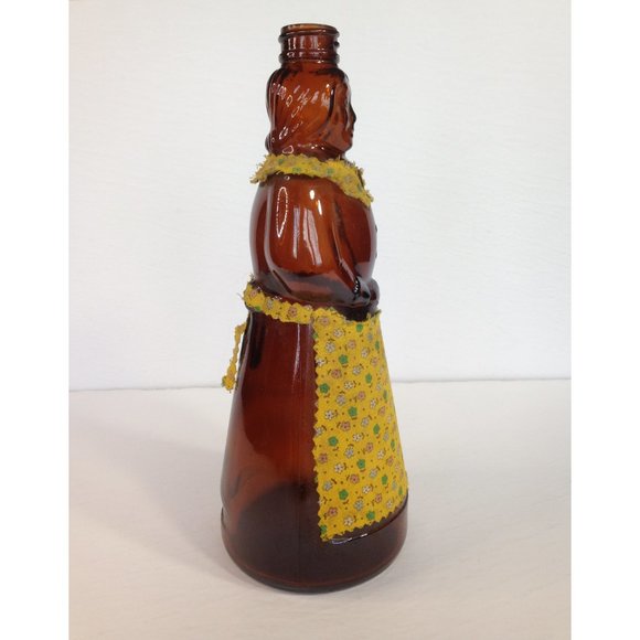 Vintage Mrs Butterworth Glass Syrup Bottle 10" with handmade apron - unique - Picture 2 of 6